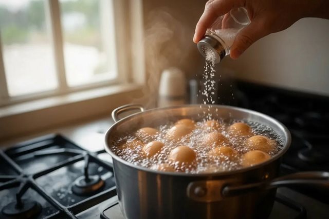 Lý do nên bỏ muối vào nước luộc trứng